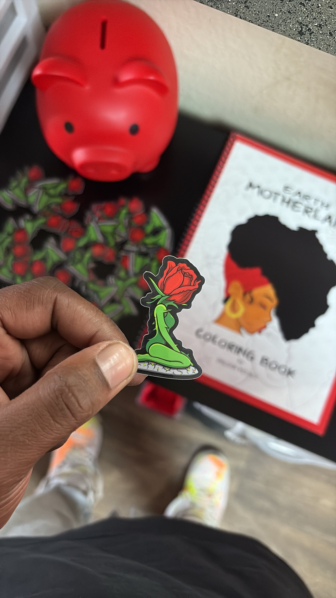 Concrete Rose Art Sticker