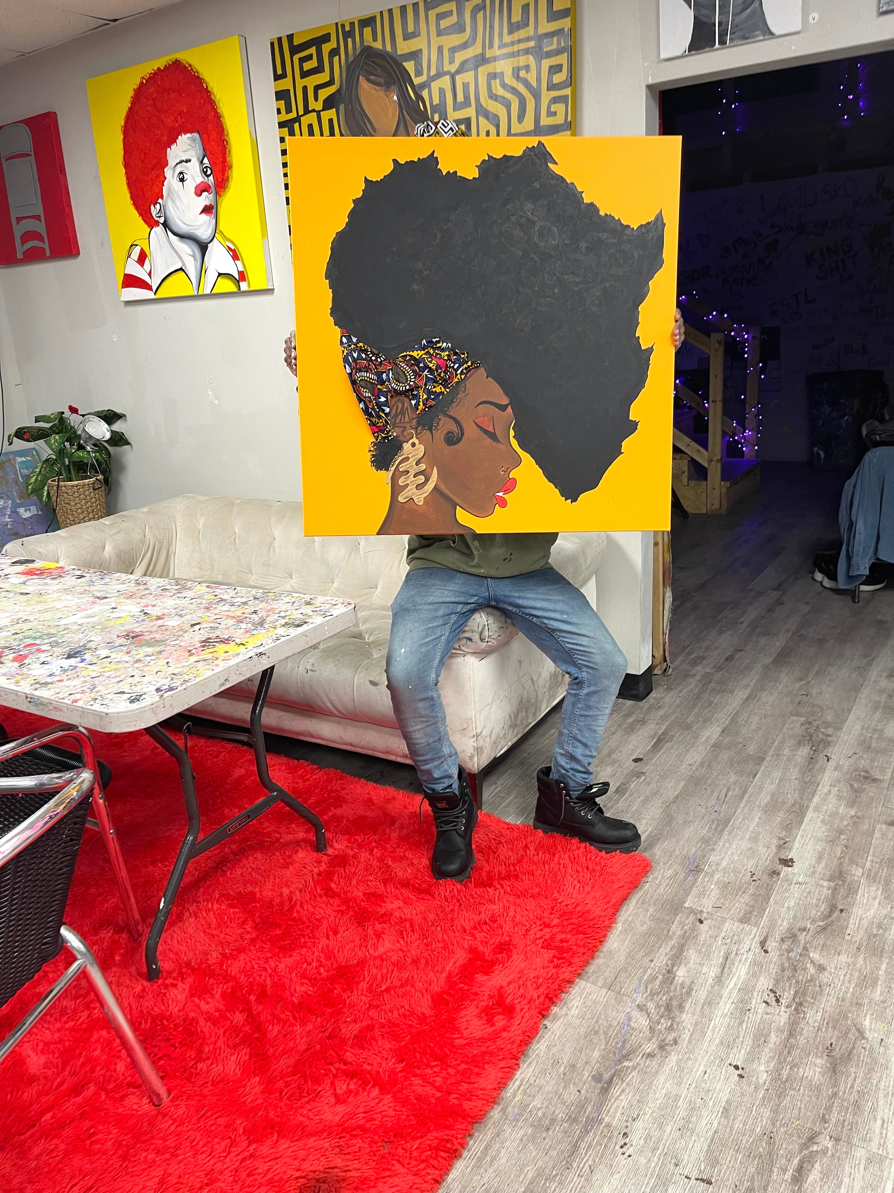 Gye Nyame Motherland Original Acrylic Canvas Painting