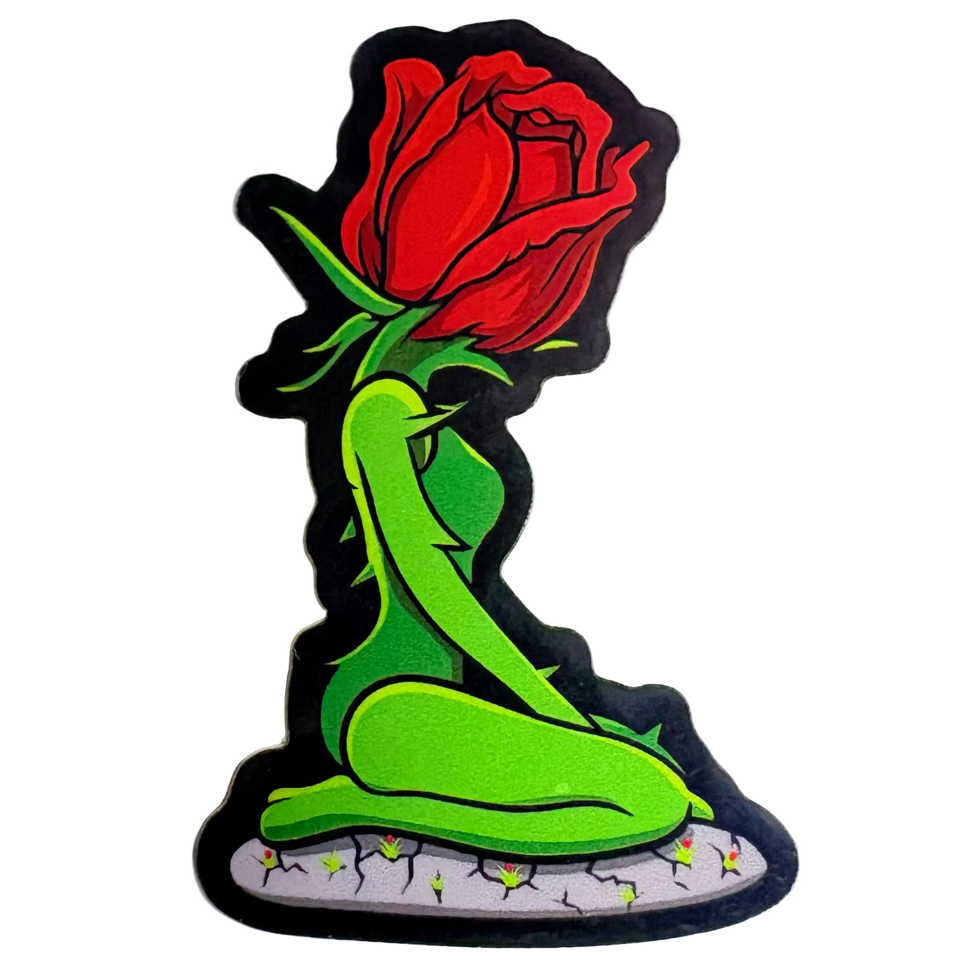 Concrete Rose art sticker by Preston Mitchell symbolizing resilience and beauty blooming through adversity