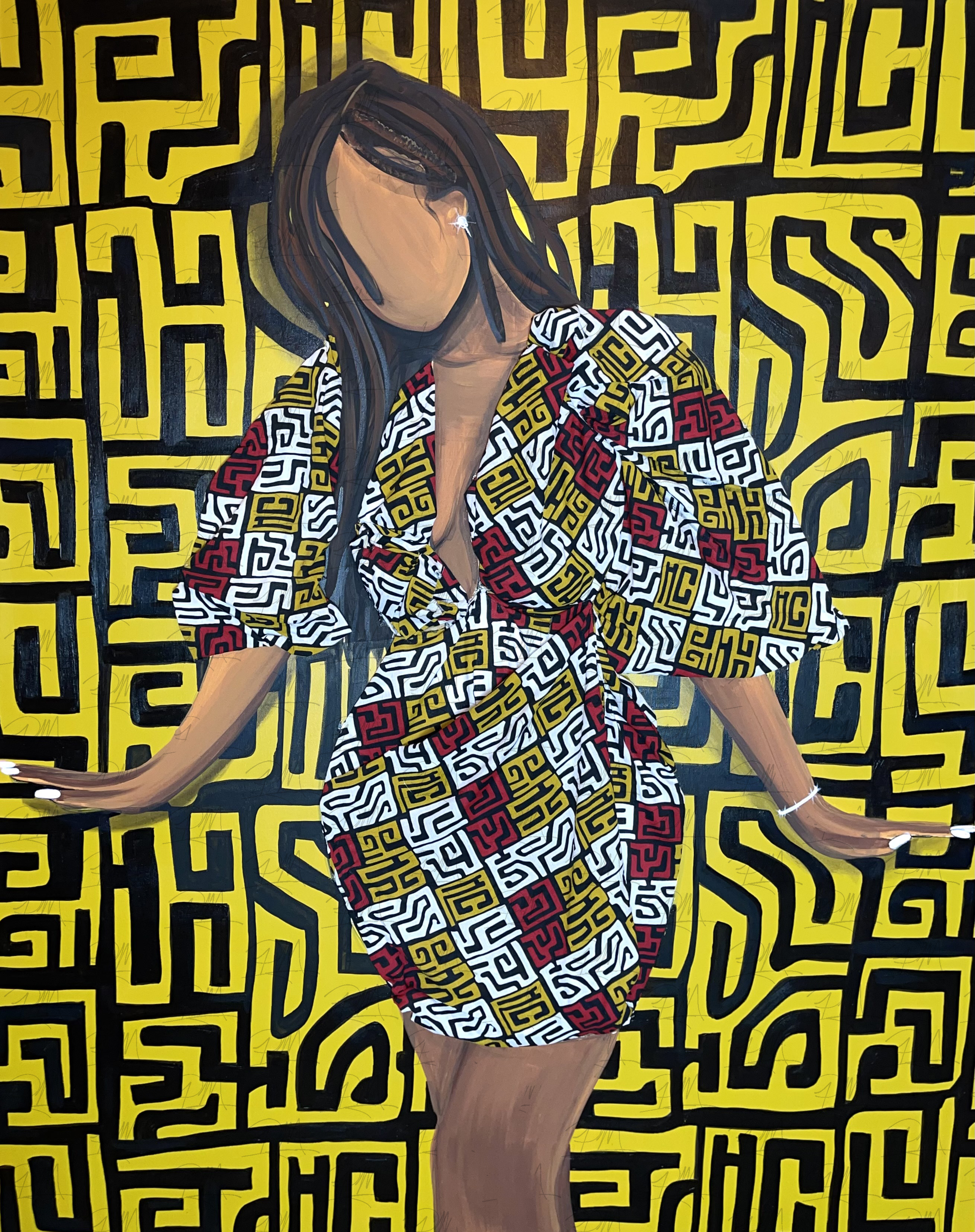 Fabricated Fashion Original Painting