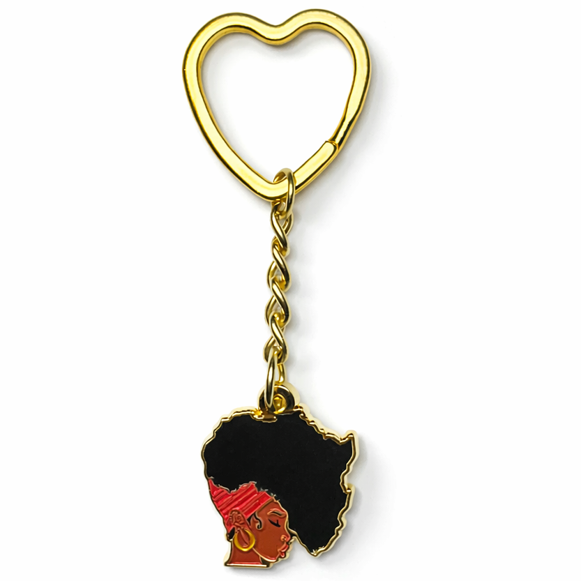 Gold Earth Motherland Metal Keychain