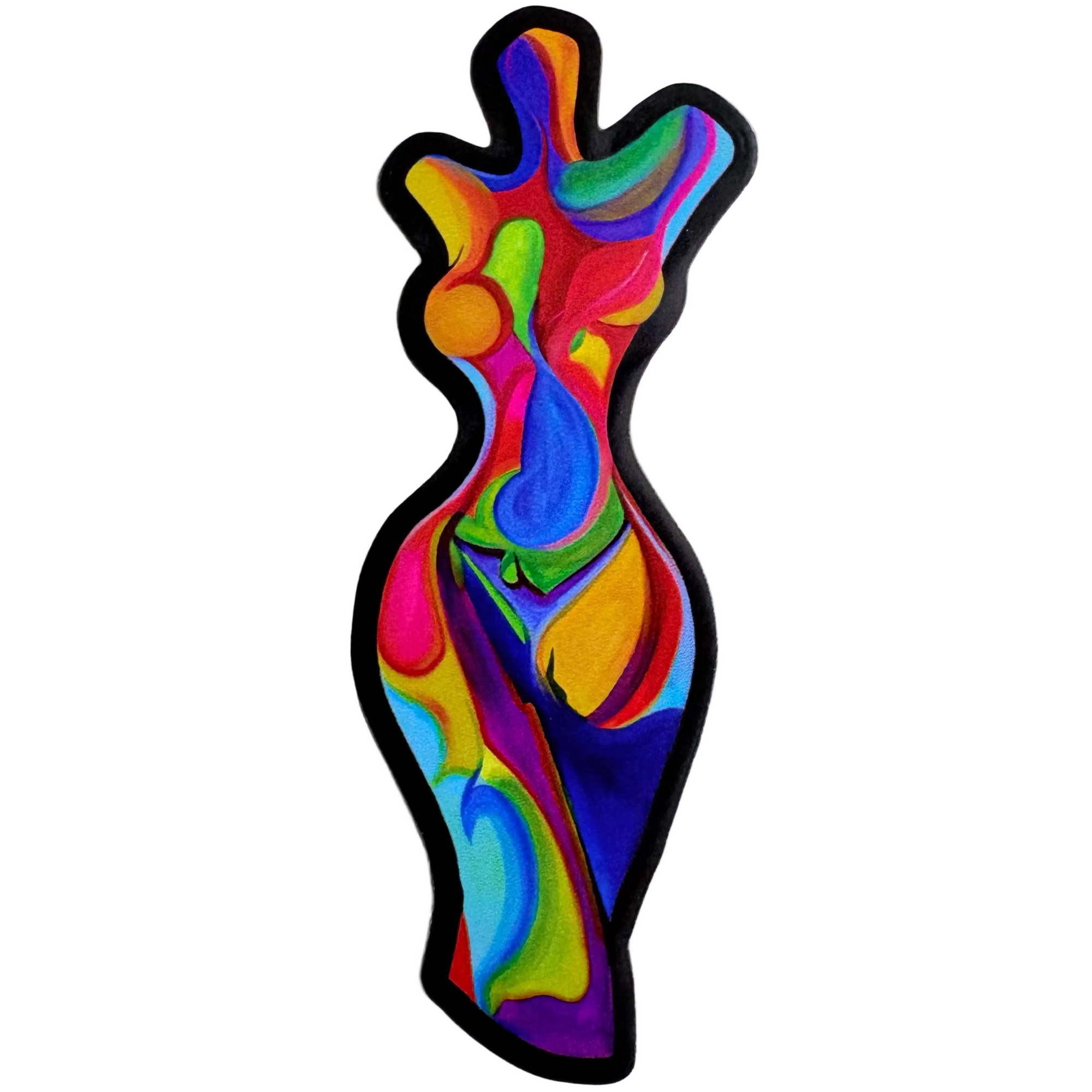 HUE-Man Body art sticker featuring original artwork by Preston Mitchell with vibrant abstract human profile