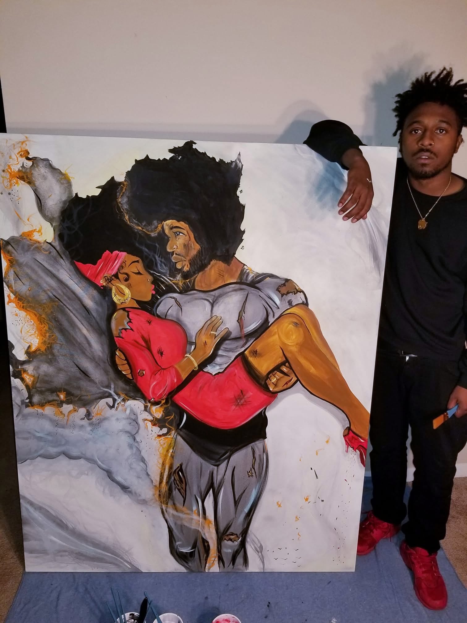 Survived Original Acrylic Canvas Painting