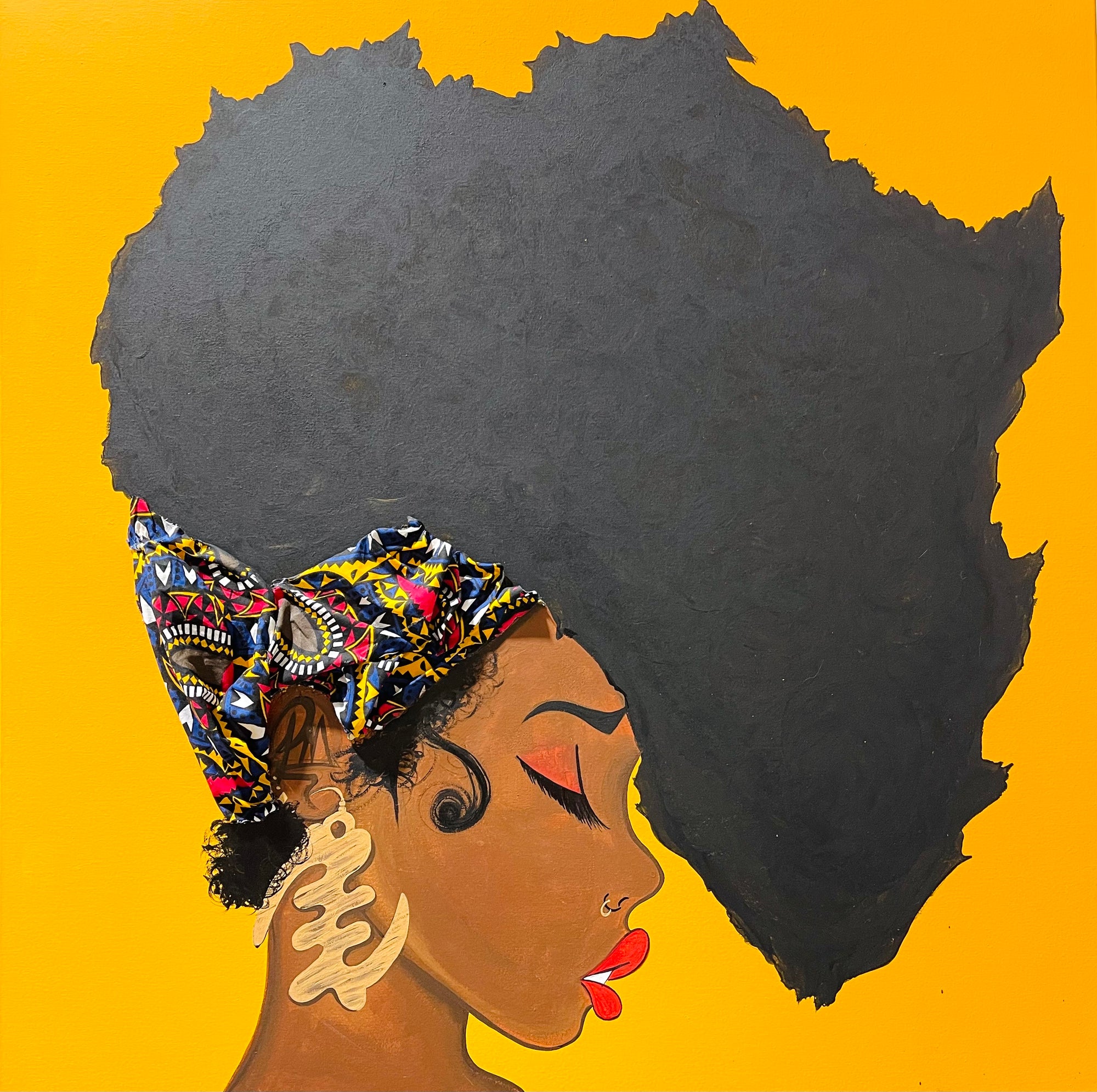 Gye Nyame Motherland Original Acrylic Canvas Painting