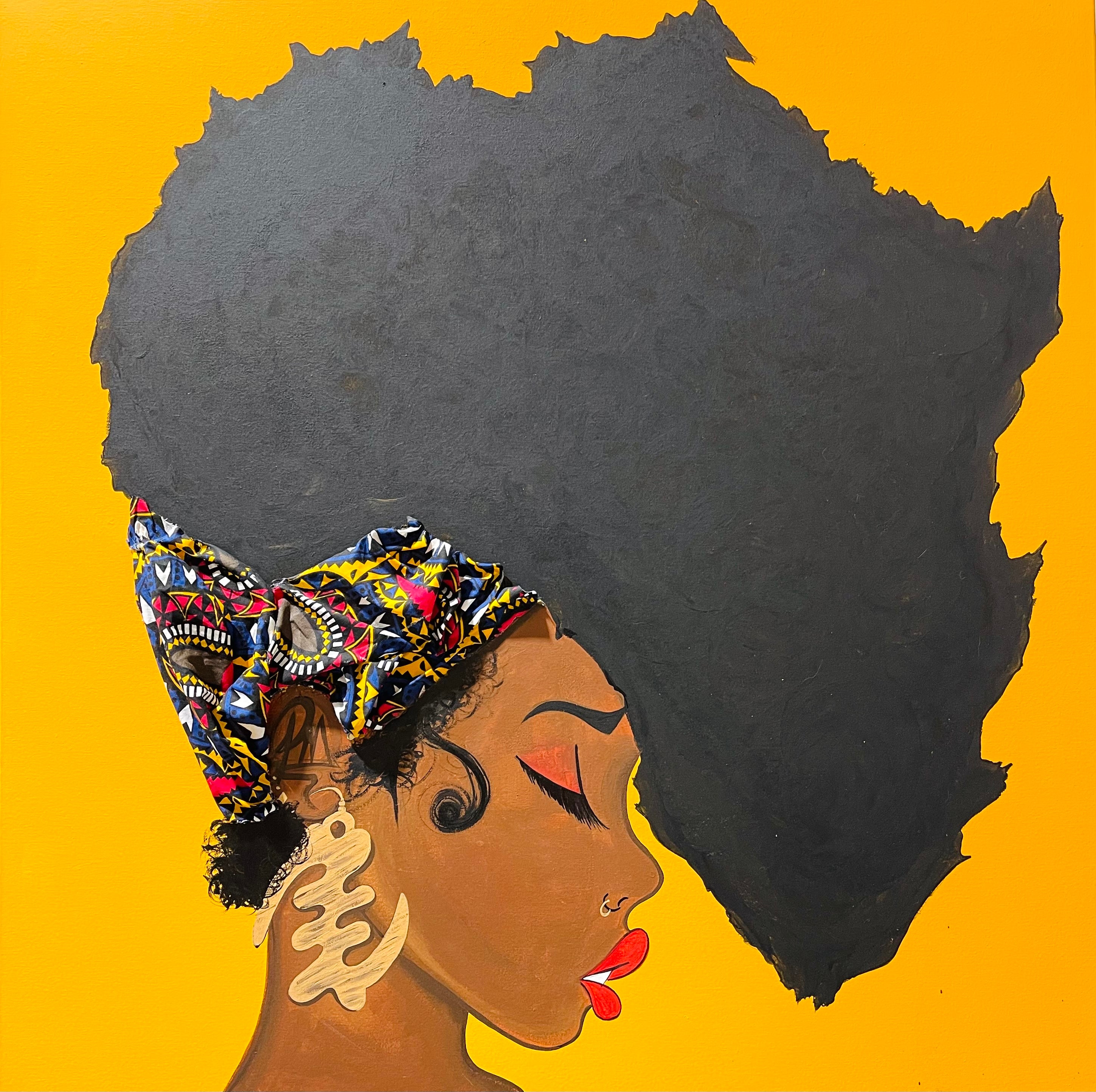 Gye Nyame Motherland Original Acrylic Canvas Painting