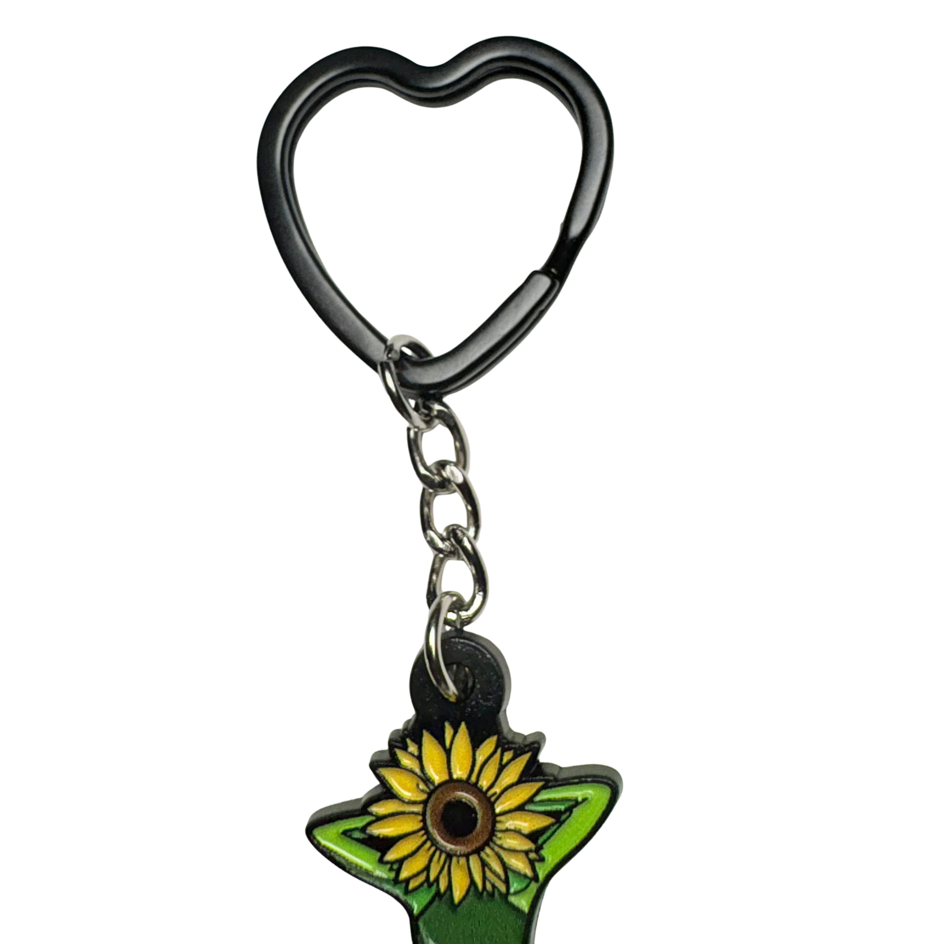 From The Ground Up Sunflower Metal Keychain