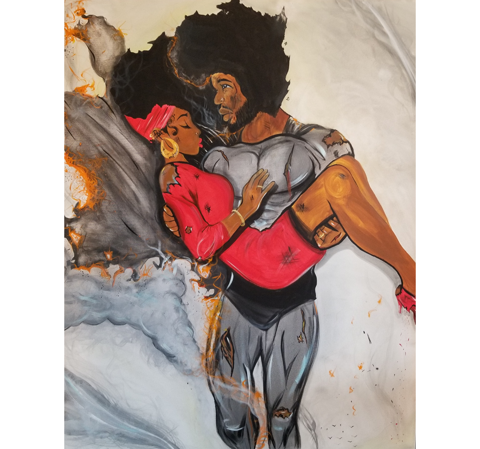 Survived Original Acrylic Canvas Painting